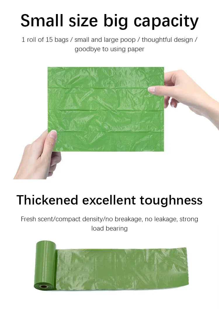 Dog Poop Bags Value Pack, 5 Rolls + 1 Dispenser with Leash Clip, Biodegradable Eco-Friendly Pet Waste Bags