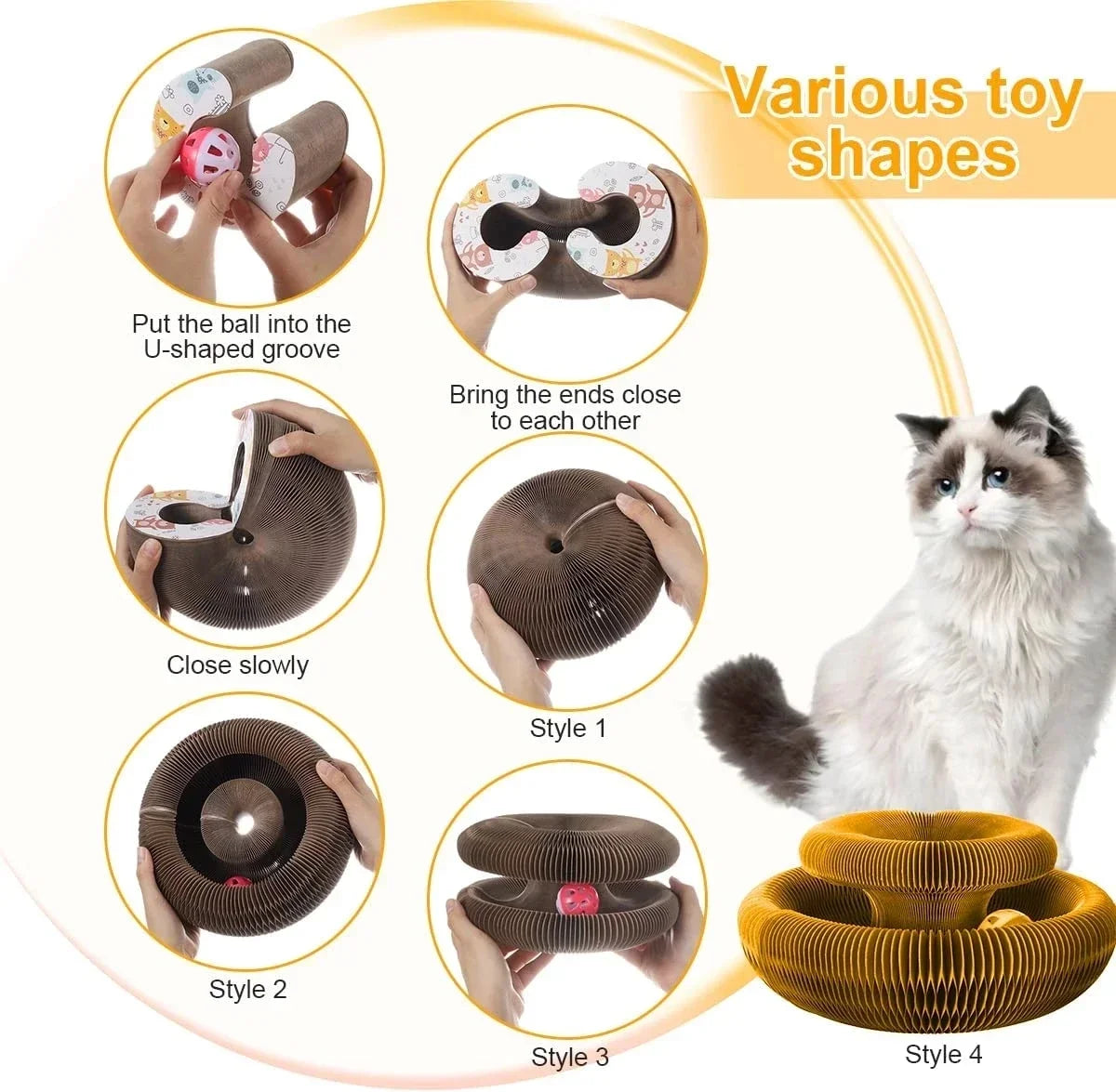 Cat Toy Cats Scratcher Round Corrugated for Cats Grinding Claw