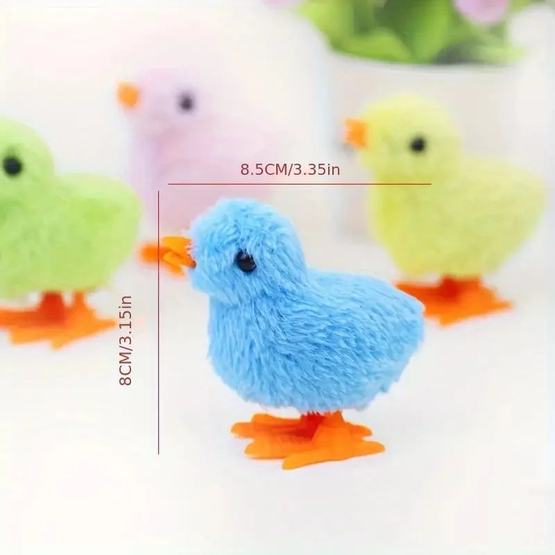 4 Pcs Wind-Up Interactive Chick Toys for Cats Realistic Yellow & Orange Beak Design No Batteries Needed Plastic Toy