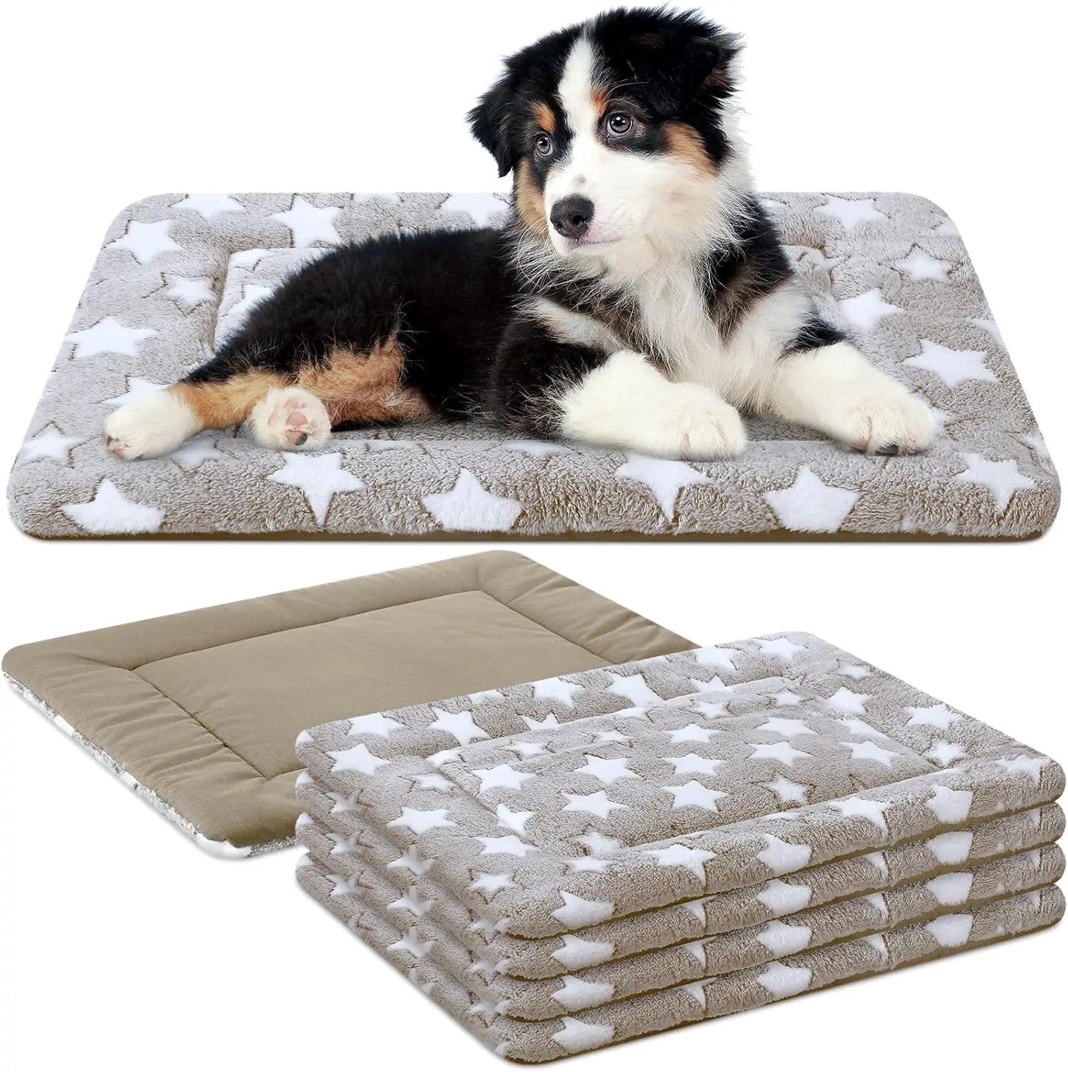 4 Pcs Crate Pads, Ultra Soft Warm Washable Kennel Mat for Small to Large Dogs Cats