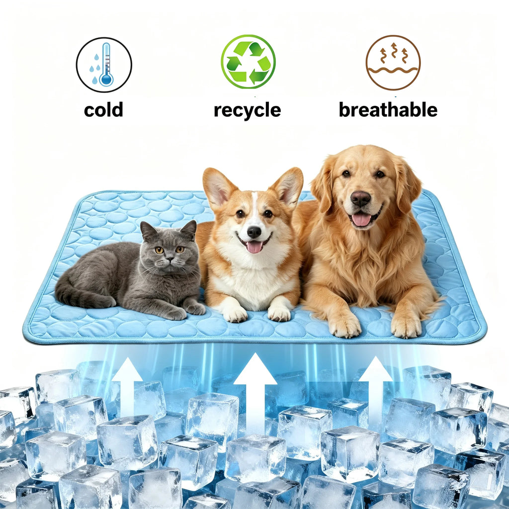 Pet Summer Cooling Mat Water Absorption Portable Cooling Gel Sleeping Pad Scratch-resistant Easy Clean
