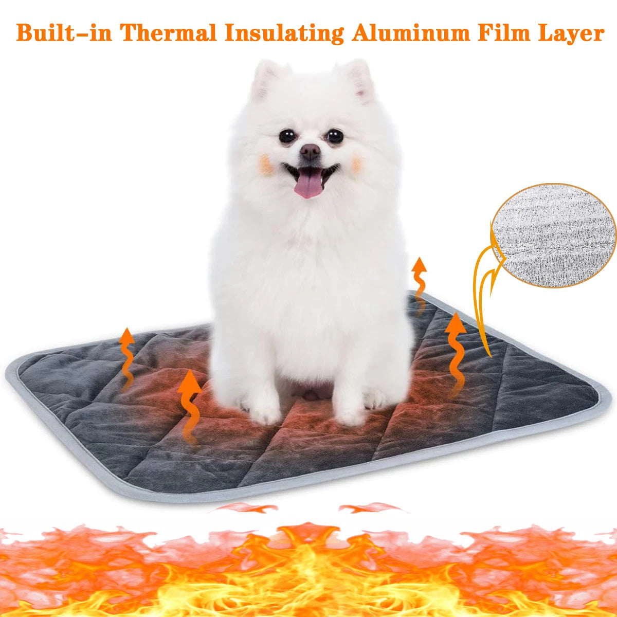 Self-Heating, Extra Warm, Washable Anti-Slip Crate Pad for Dogs and Cats