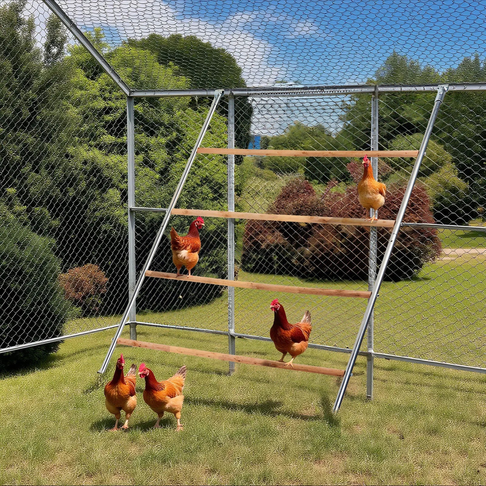 Outdoor Chicken Perch - Multi-Tiered Tower for Chickens, Round Design for Safety