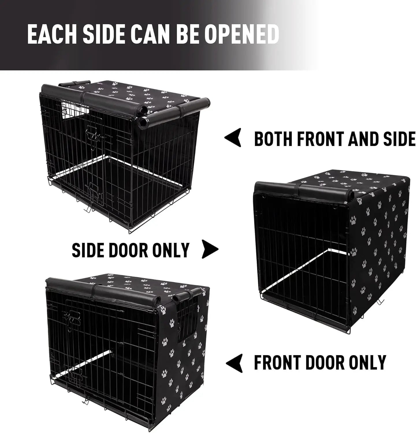 Durable Windproof Dog Crate Cover for 24-48 Inch Wire Kennels, Indoor/Outdoor Use