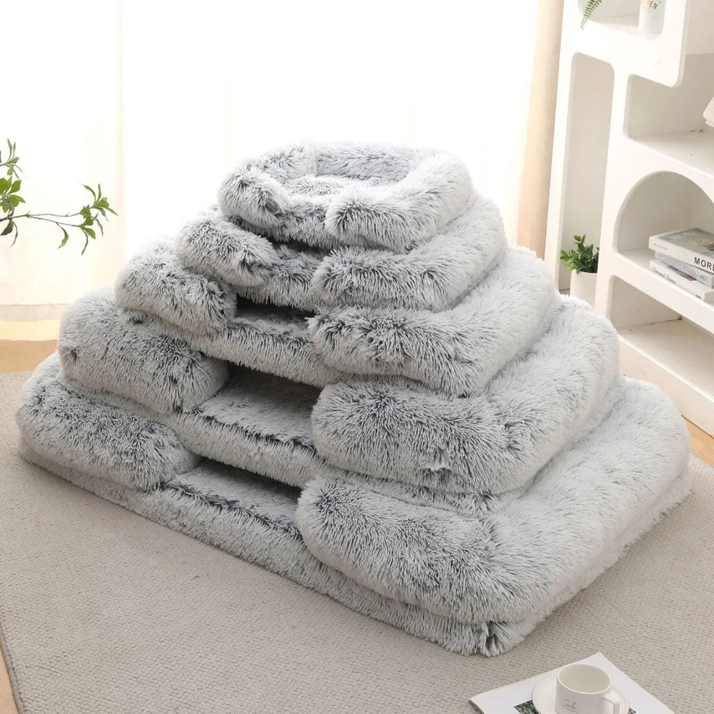 Square Dog Bed Plush Pet Bed Winter Thickened Pad House for Dogs Bed Cat Sofa for Flyffy Dogs Sleeping Bed Sofa Removable Mat