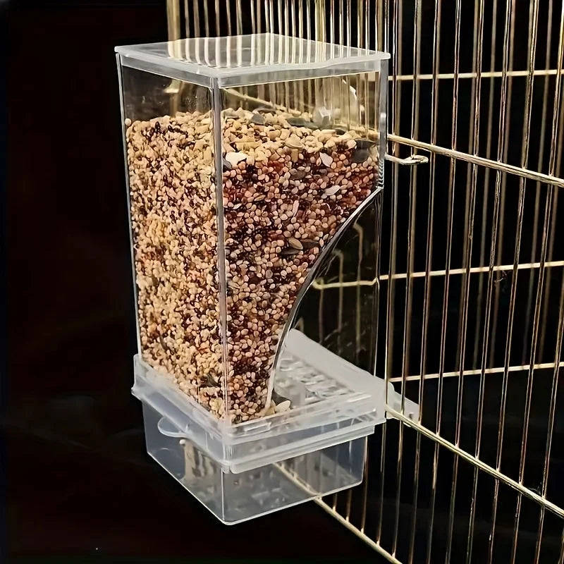 Transparent Cage Automatic Bird Feeder Anti Splash