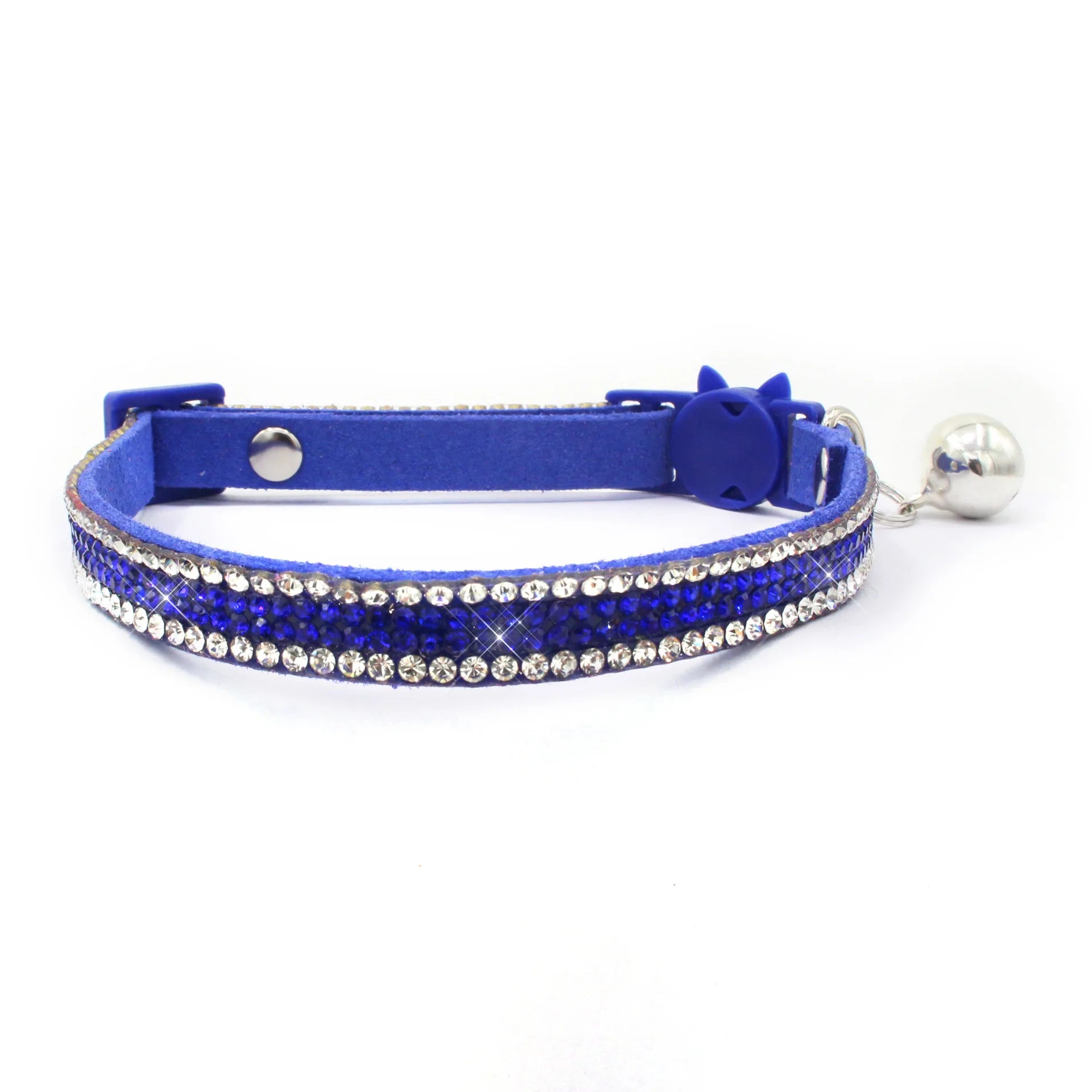Small Cat Collar Rhinestone Bell Breakaway Quick Release Soft Suede
