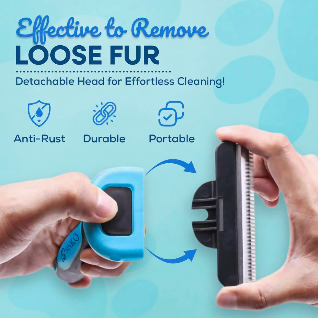 Pet Deshedding Brush for Dogs & Cats, Reduces Shedding by 95%, Skin-Friendly Grooming Tool for All Hair Types