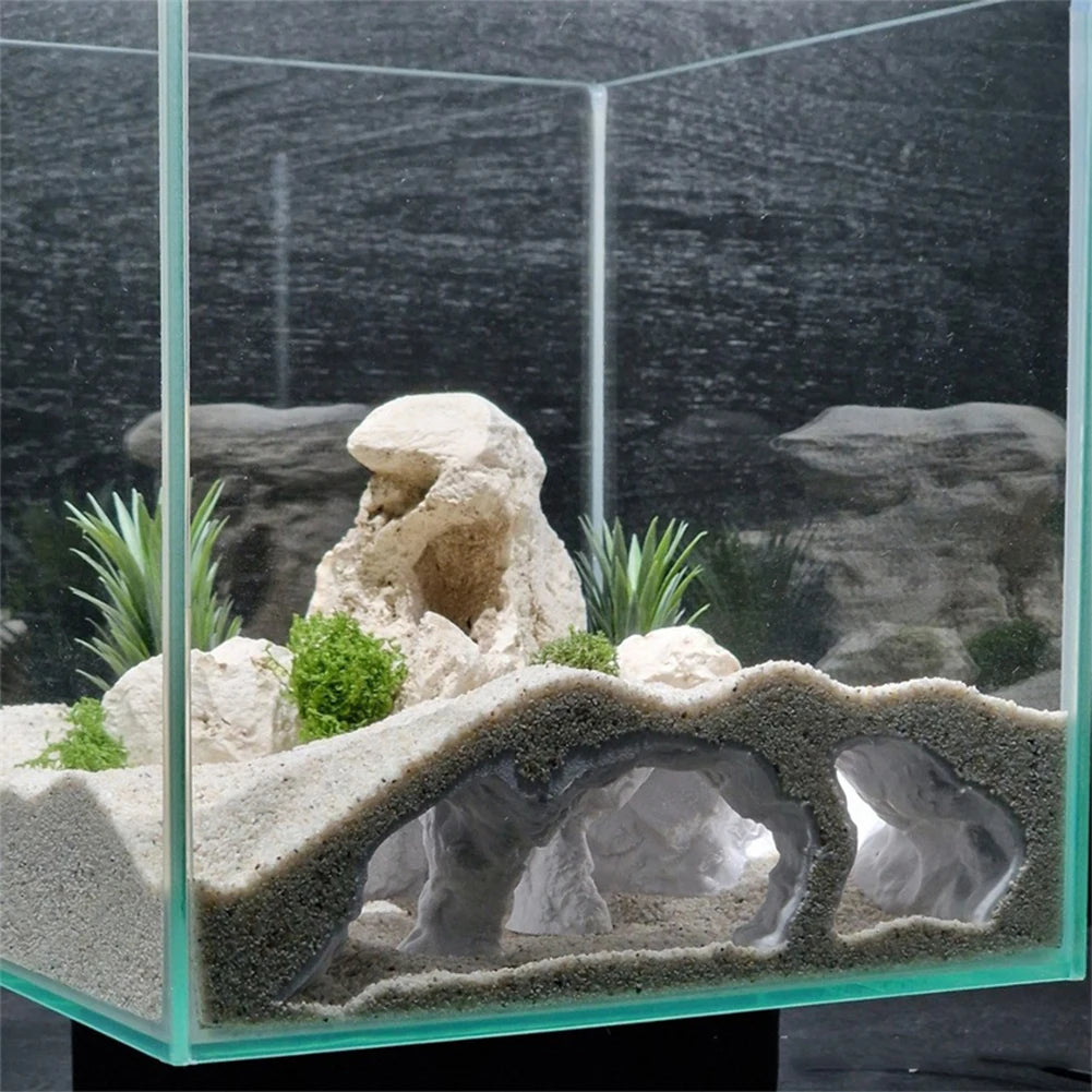 3D Printed Aquarium Underground Tunnel Cave Natural Curve Bowl Hide Shelter Fish Tank