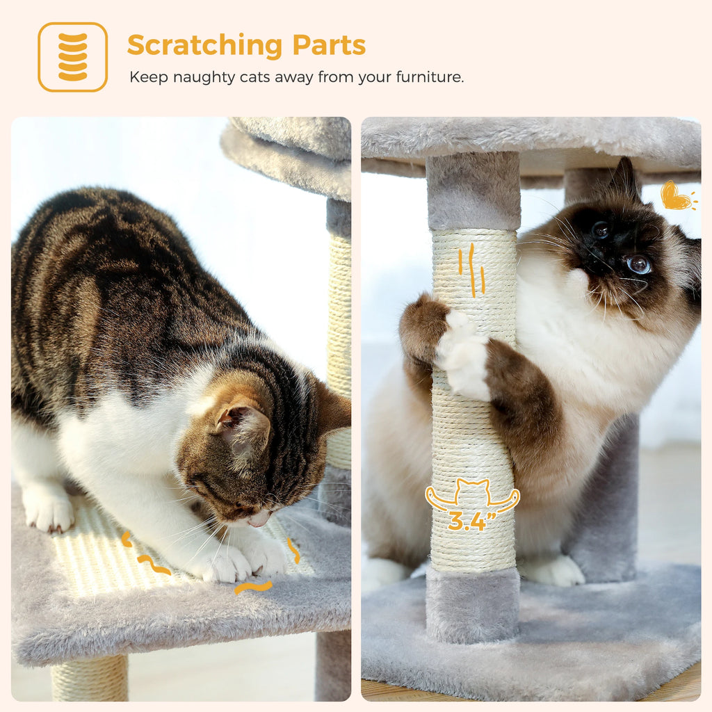 Cat tree Cat Tower for Indoor Cats 2 Styles Cat Activity Tree with Cat Scratching Posts Big Hammock and Removable Top Perch