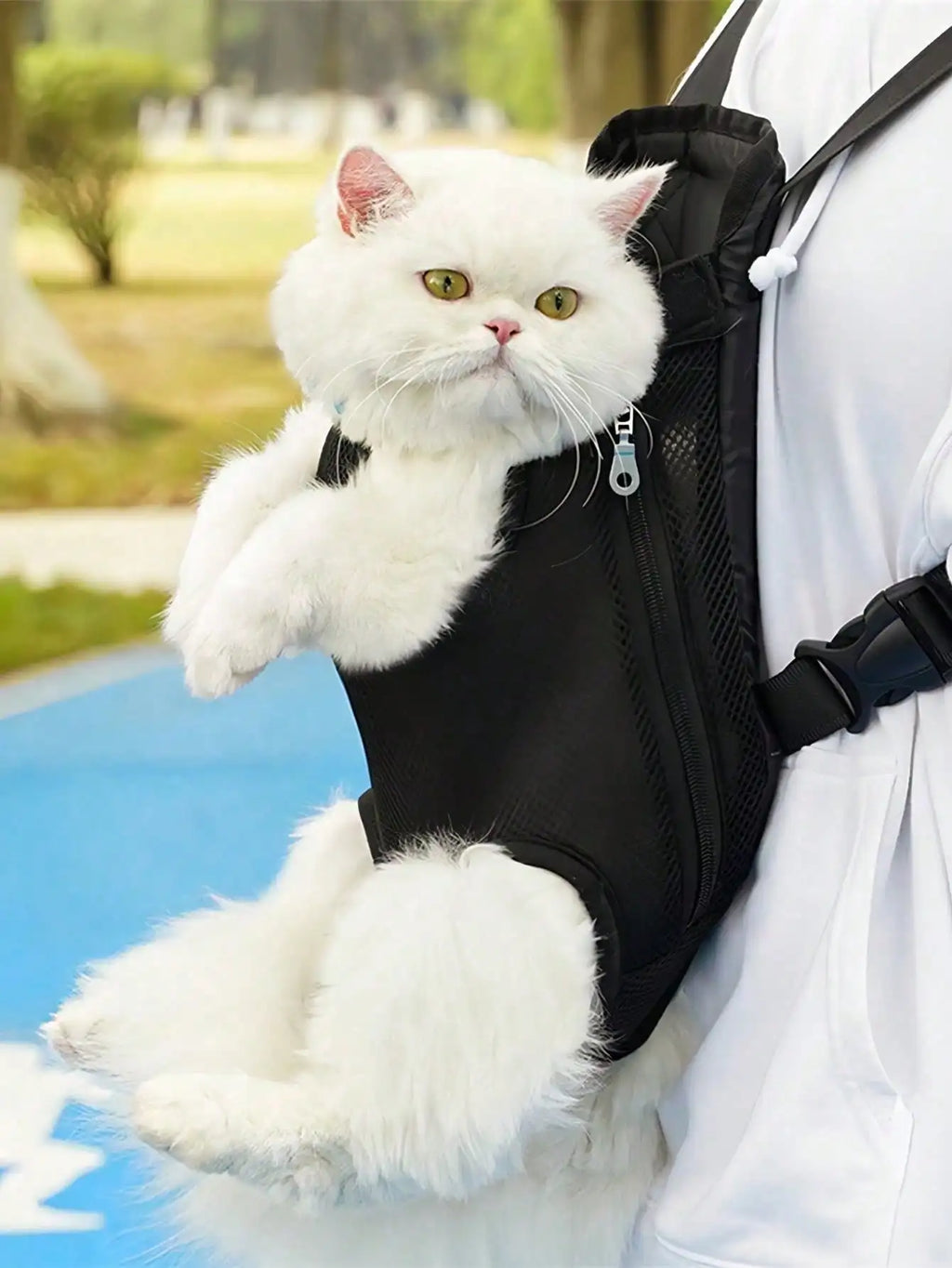 1pc Pet Chest Backpack Mesh Breathable Outdoor Cat Dog Carrier