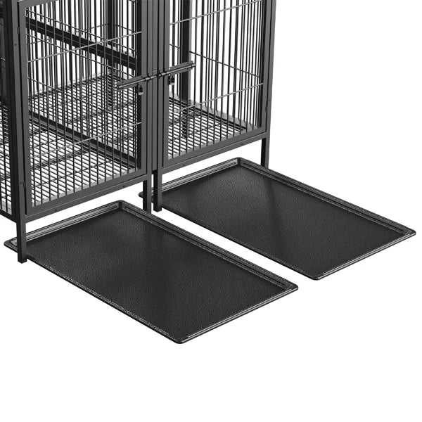 Heavy Duty Dog Crate: 52Inch Extra Large Pet Raised Metal Cage with Removable Divider