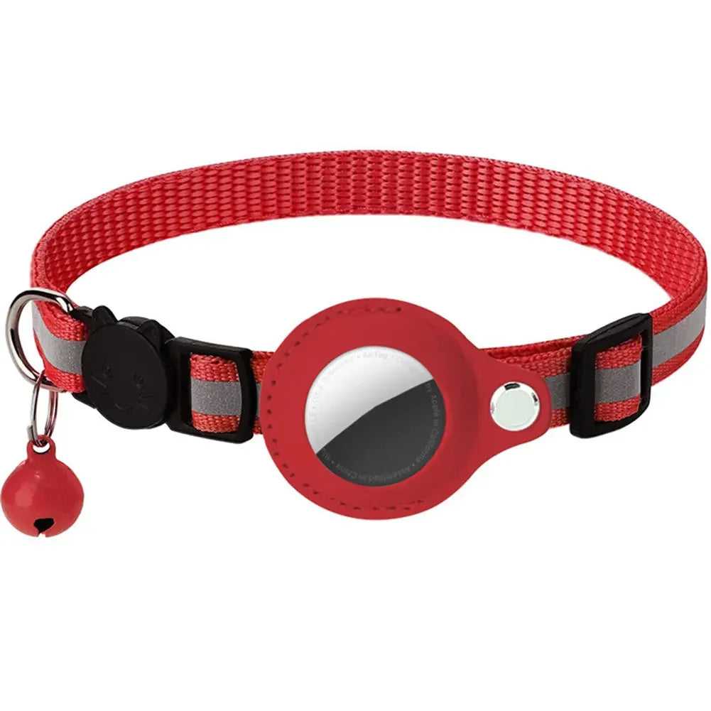 Reflective Cat Collar with Apple AirTag Holder Adjustable and Stylish