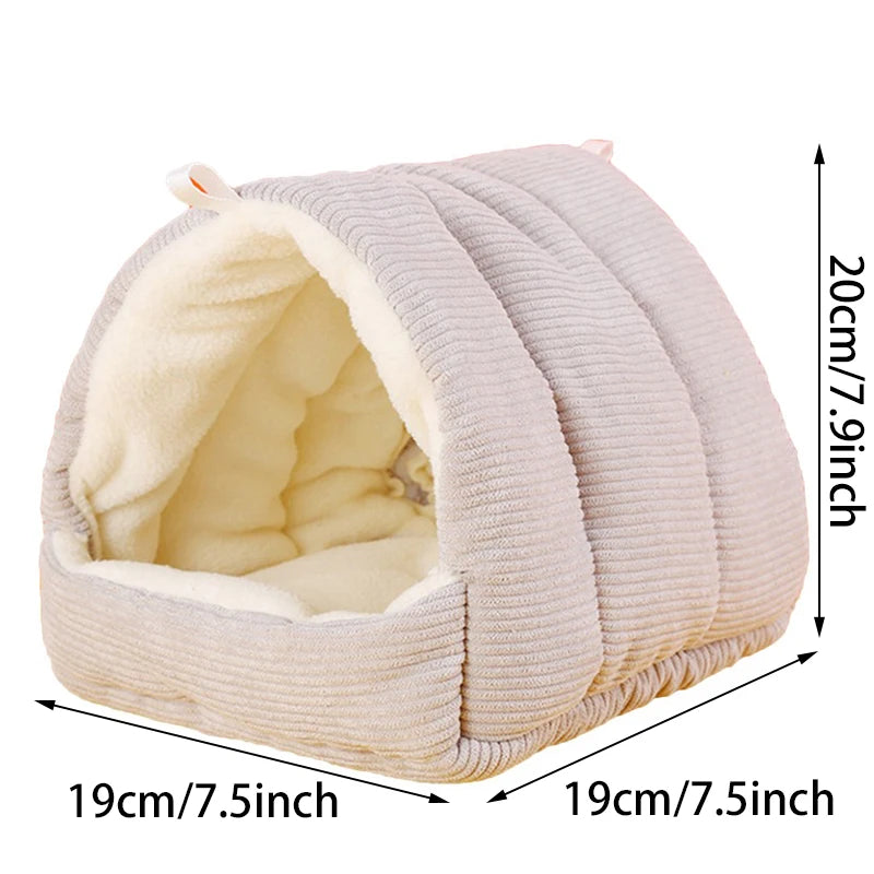 Bird/Small Pet Nest Warm Winter House Shed Hut Hanging Hammock Cage Accessories Plush Hideaway