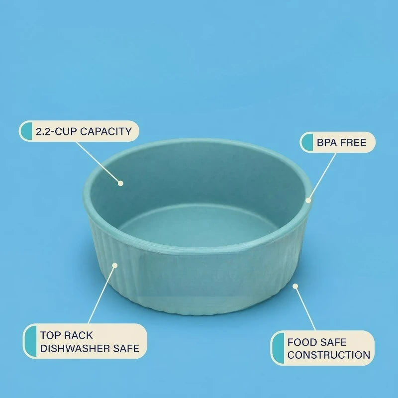Small 2.2-Cup Pet Bowl, Teal, Measures 5.5 in x 5.5 in x 2 in