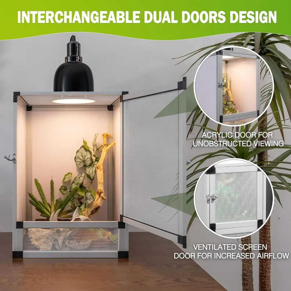 Aluminum Framed 18x18x36 Hybrid Reptile Enclosure with PVC & Acrylic Panels