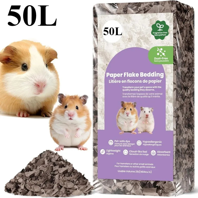 Paper Small Pet Bedding Hamster Rabbits Guinea Pigs Odor Control Dust-Free Moisture Absorbent Natural Shavings Bedding