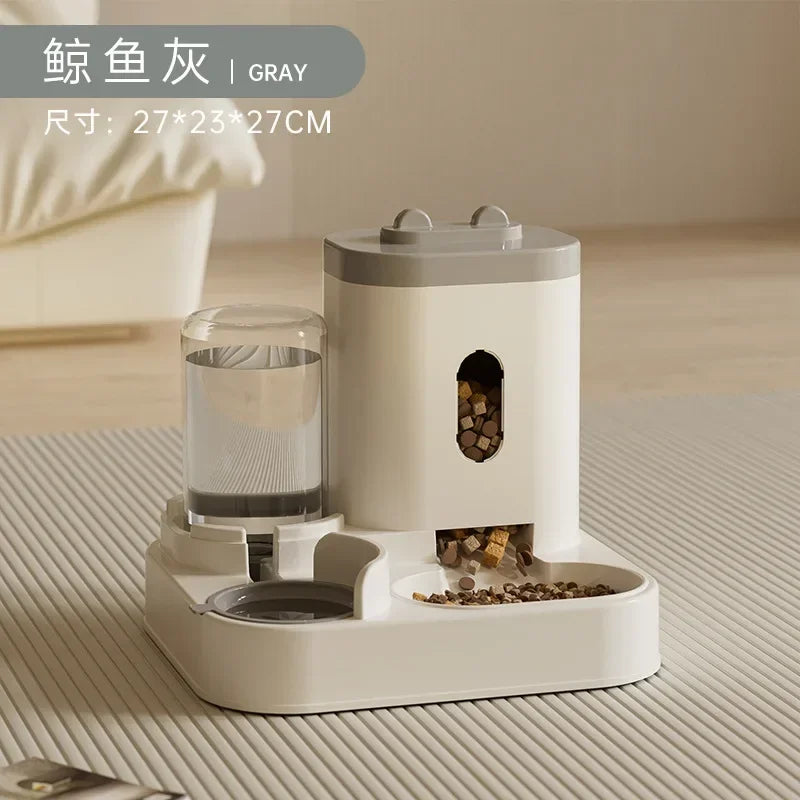 Automatic Feeder Dog Cat Food Bowl With Water Fountain Large Capacity Pet Food Storage Dispenser