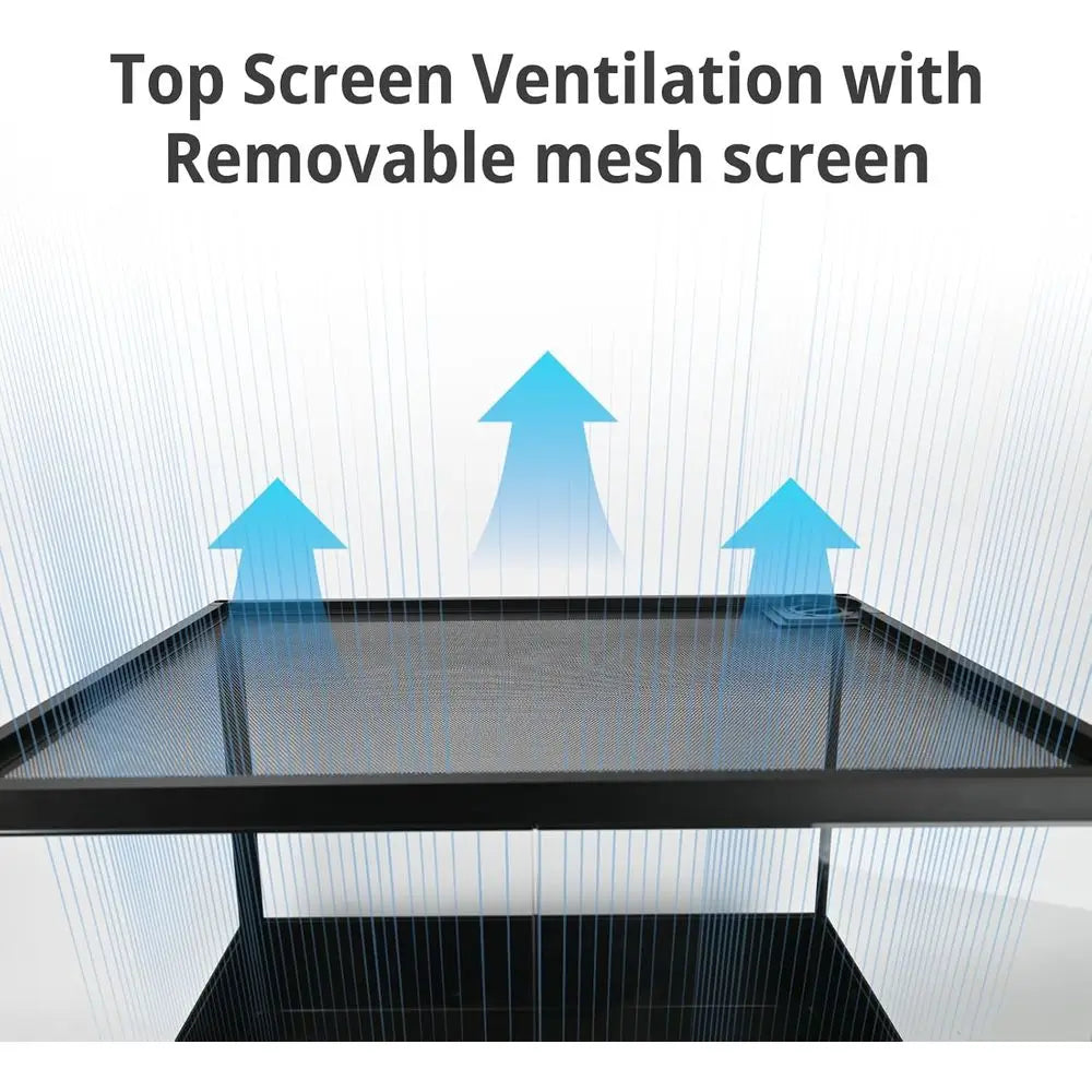 24x18x12.6 Glass Reptile Tank with Double Doors & Top Vent - Ideal for Bearded Dragons, Tortoises, Geckos, Lizards, Snakes