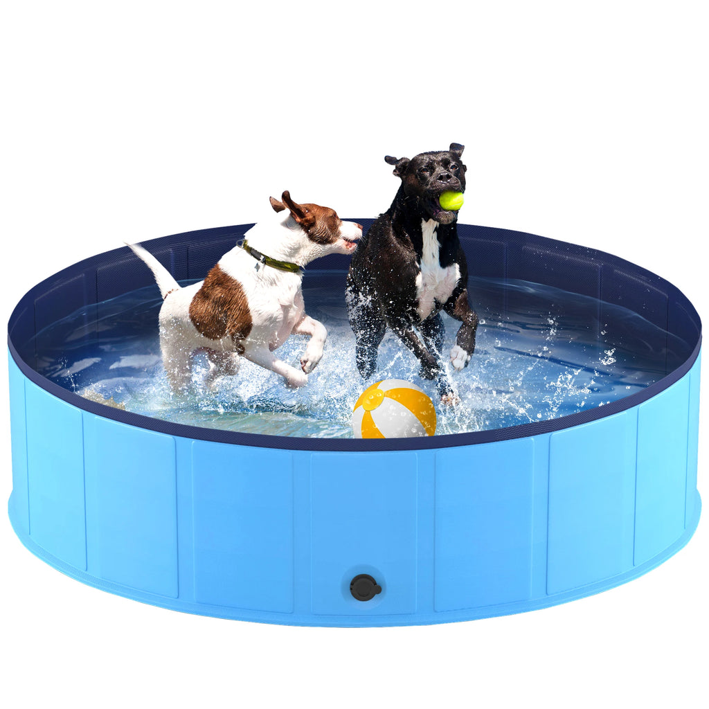 Portable Dog Pool, Foldable Pet Swimming Tub, Anti-Slip Collapsible Pet Bathtub, Hard Plastic Bath Pool