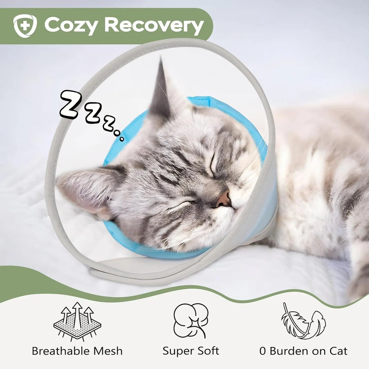 Cat Cone Collar Soft: Comfortable Waterproof Mesh Recovery Cone After Surgery to Stop Licking and Scratching