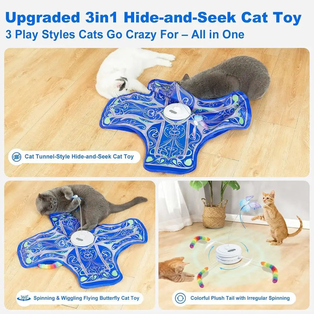 Interactive Cat Toys for Indoor Cats, Newly Upgraded Rechargeable Touch and Seek to Combat Boredom