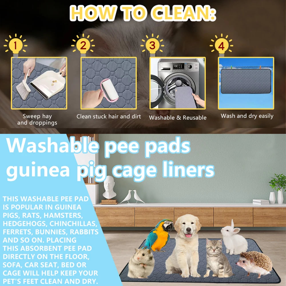 Cage Lining Washable Pad Reusable and Non slip Urinary Pad