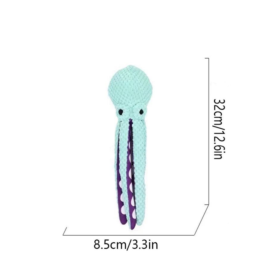 Dog pet plush octopus toy interactive sound large and small dog boredom companion toy