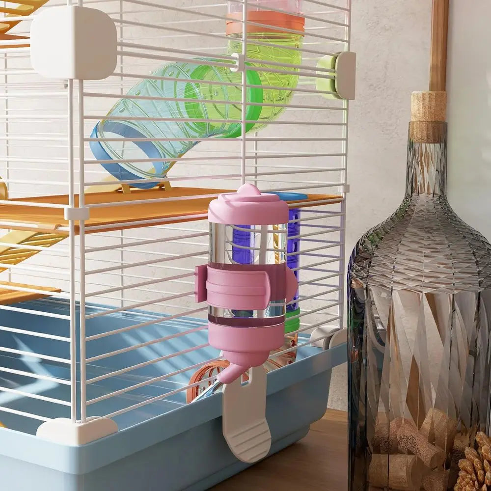 18" 5 Tier Hamster Cage with Tubes and Tunnels, Small Animal Cage with Portable Carry Handle, Gerbil Cage with Water Bottle