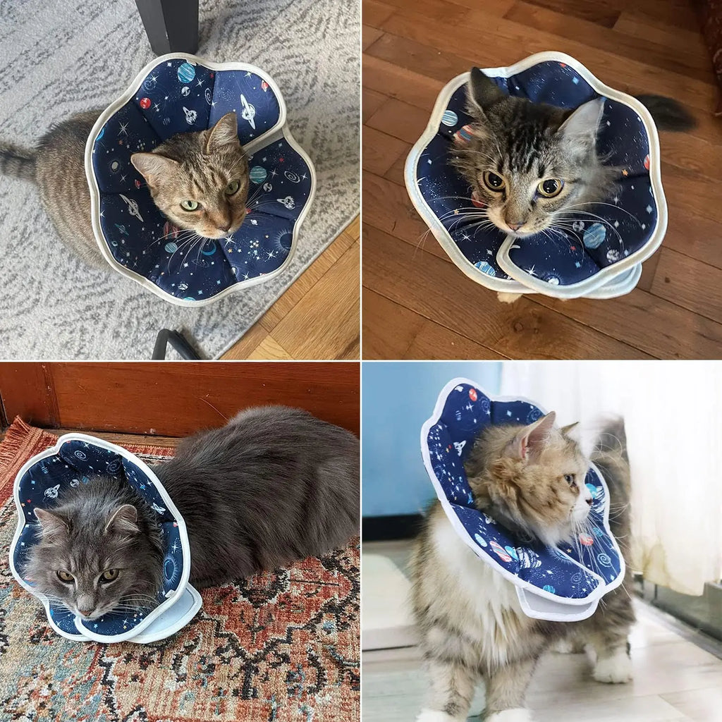 Soft Cat Cone, Adjustable Recovery Collar After Surgery to Prevent Licking Wound, Protective Cat Neck Cone, Comfortable