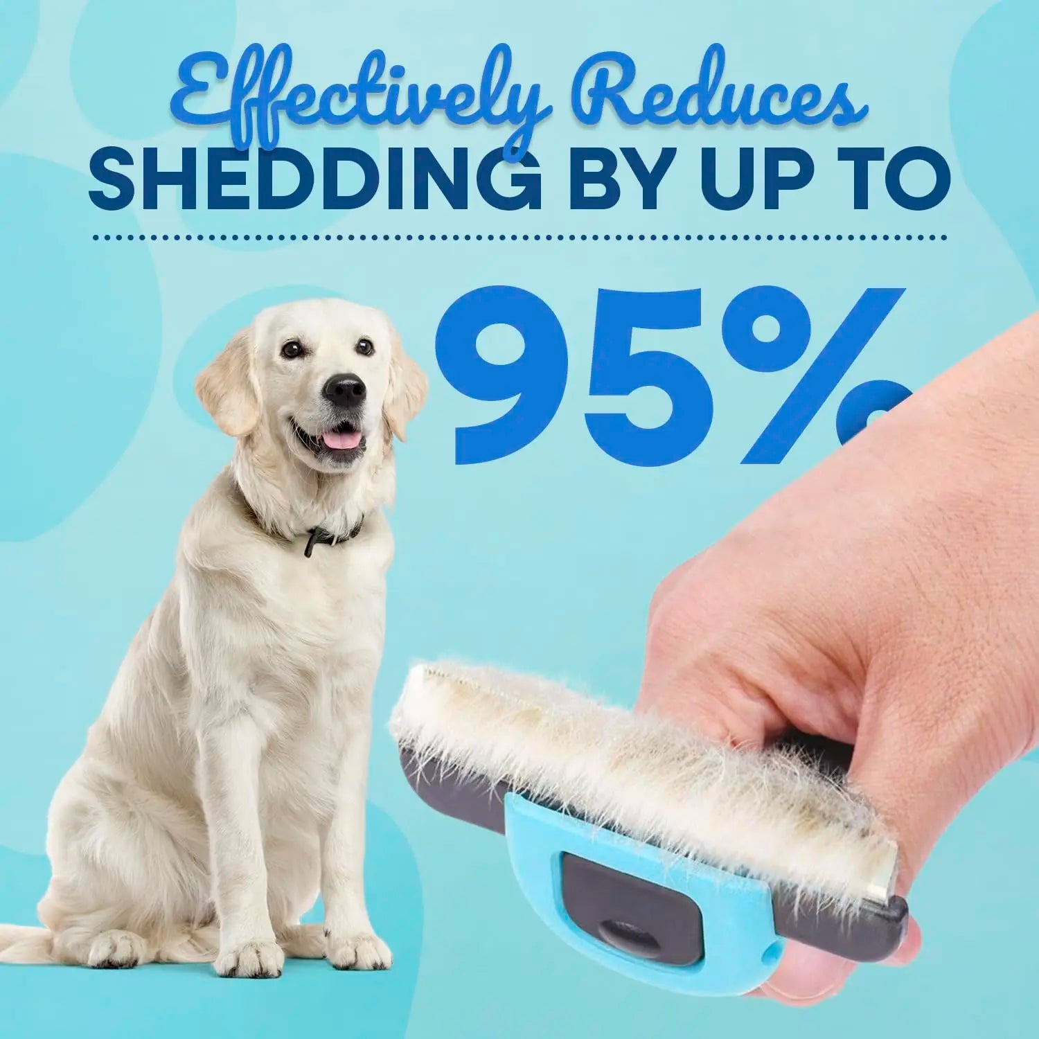 Pet Deshedding Brush for Dogs & Cats, Reduces Shedding by 95%, Skin-Friendly Grooming Tool for All Hair Types