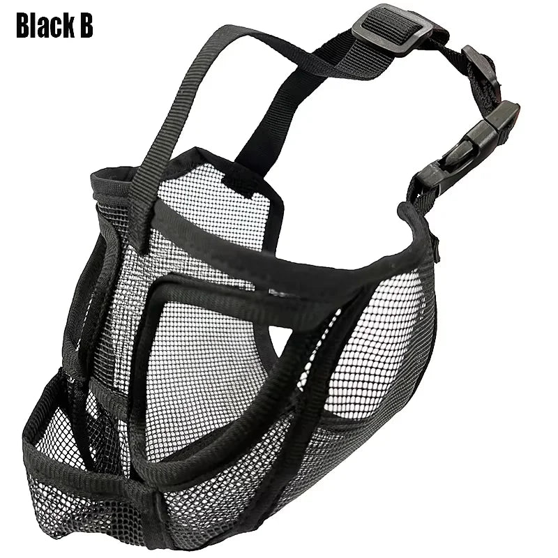 Pet Dog Mask, Short Mouth Dog Anti-biting, Anti-eating, Anti-barking, Adjustable, Breathable for Pugs, French Bulldogs and English Bulldogs