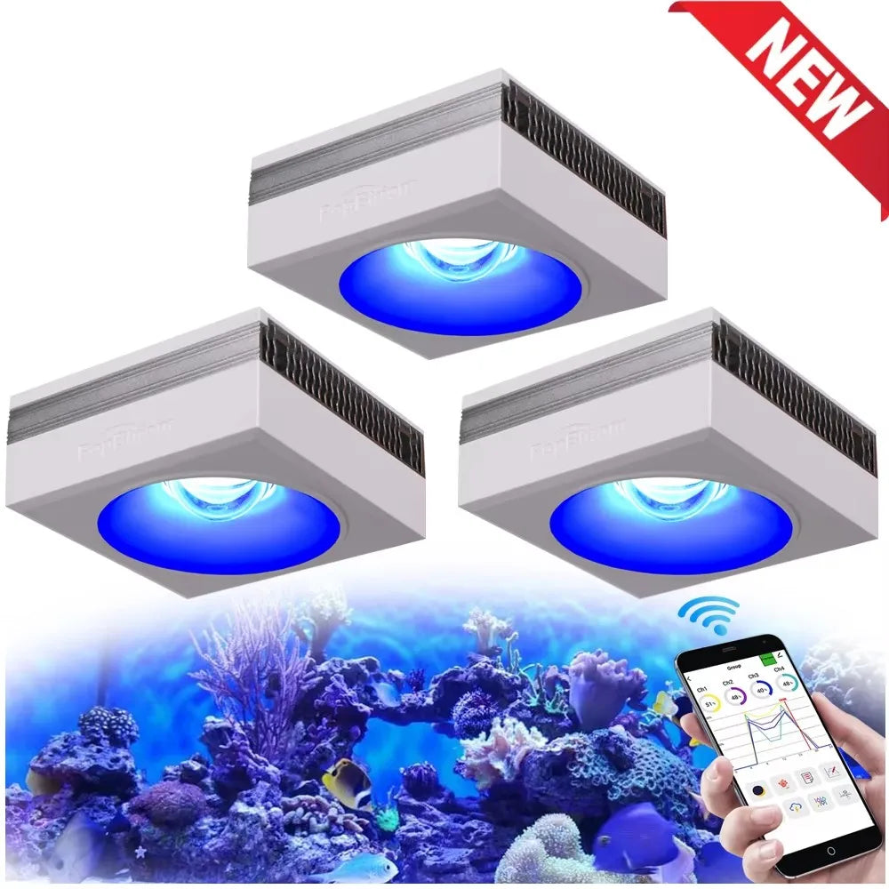 RL90 WiFi Led Aquarium Light Full Spectrum, Reef Light Aquarium Saltwater Coral Growing Marine Aquarium Tank Lamp