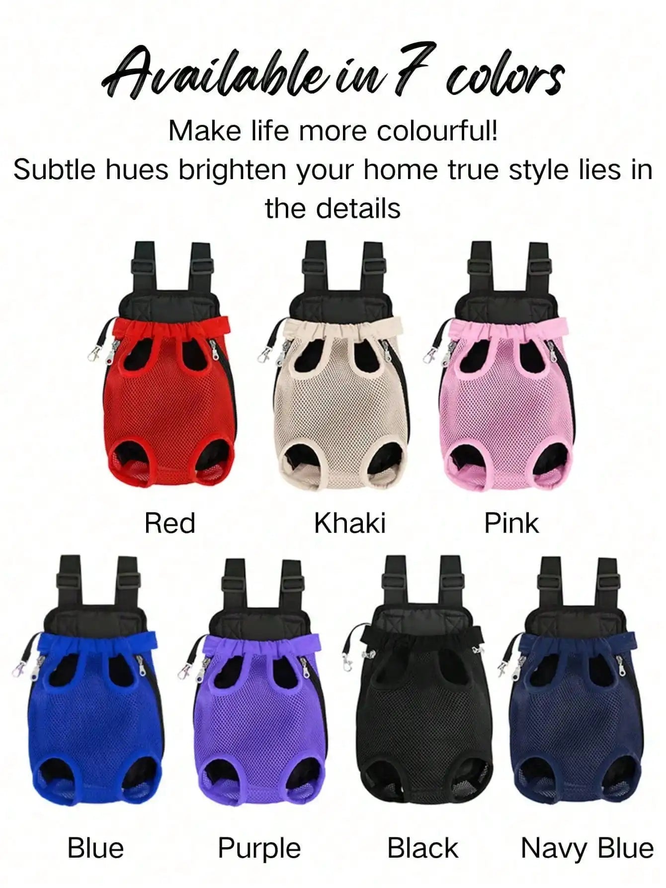 1pc Pet Chest Backpack Mesh Breathable Outdoor Cat Dog Carrier