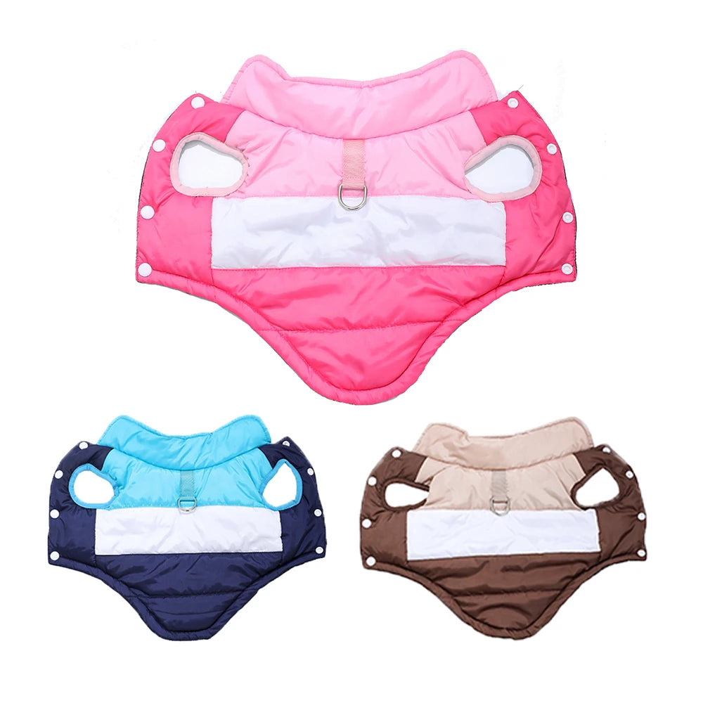Dog Jacket Winter Windproof Warm Coat With D-Ring For Small Medium Dog Puppy