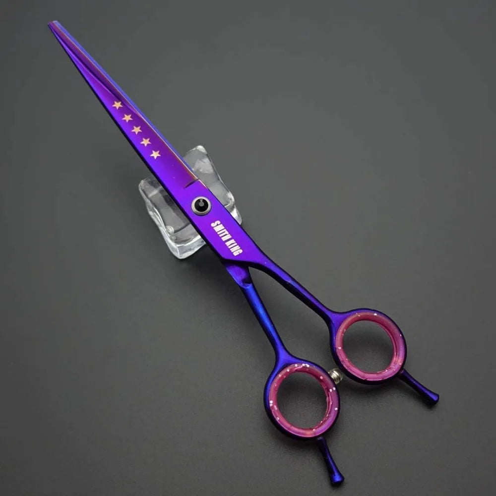 7" Professional Dog Grooming Scissors Set - 5pcs: Straight, Thinning, Curved, Chunkers & Comb, for Left & Right Hand