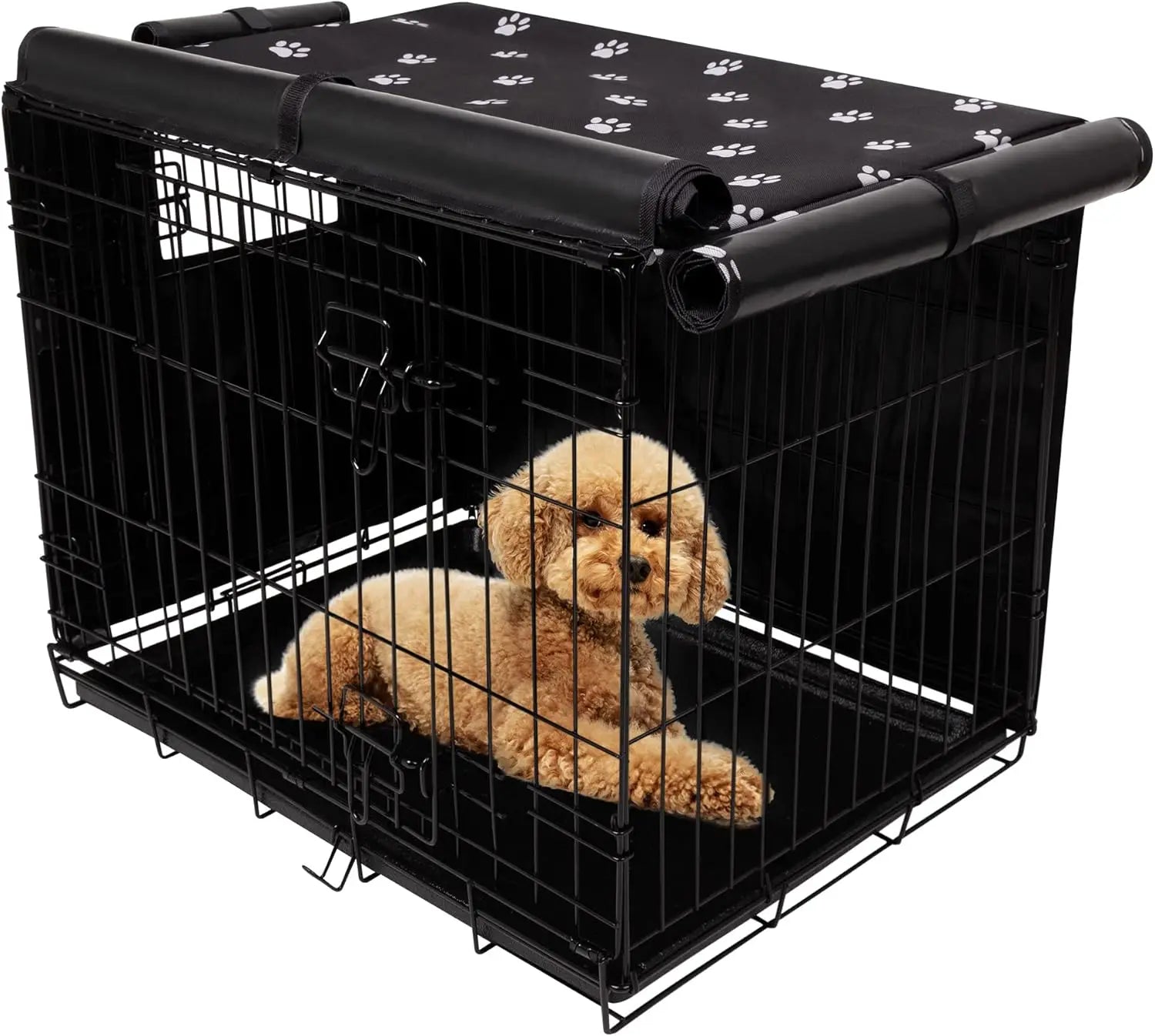 Durable Windproof Dog Crate Cover for 24-48 Inch Wire Kennels, Indoor/Outdoor Use